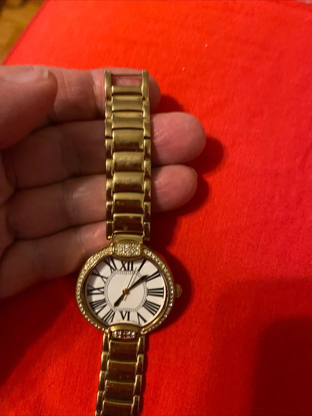 Classic Gold-Tone Women’s Watch with Roman Dial